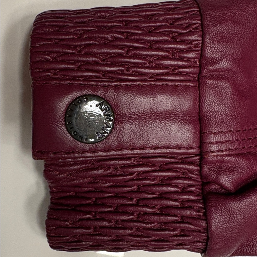 Vintage Armani Collezioni Maroon Leather Jacket - Picture 12 of 12